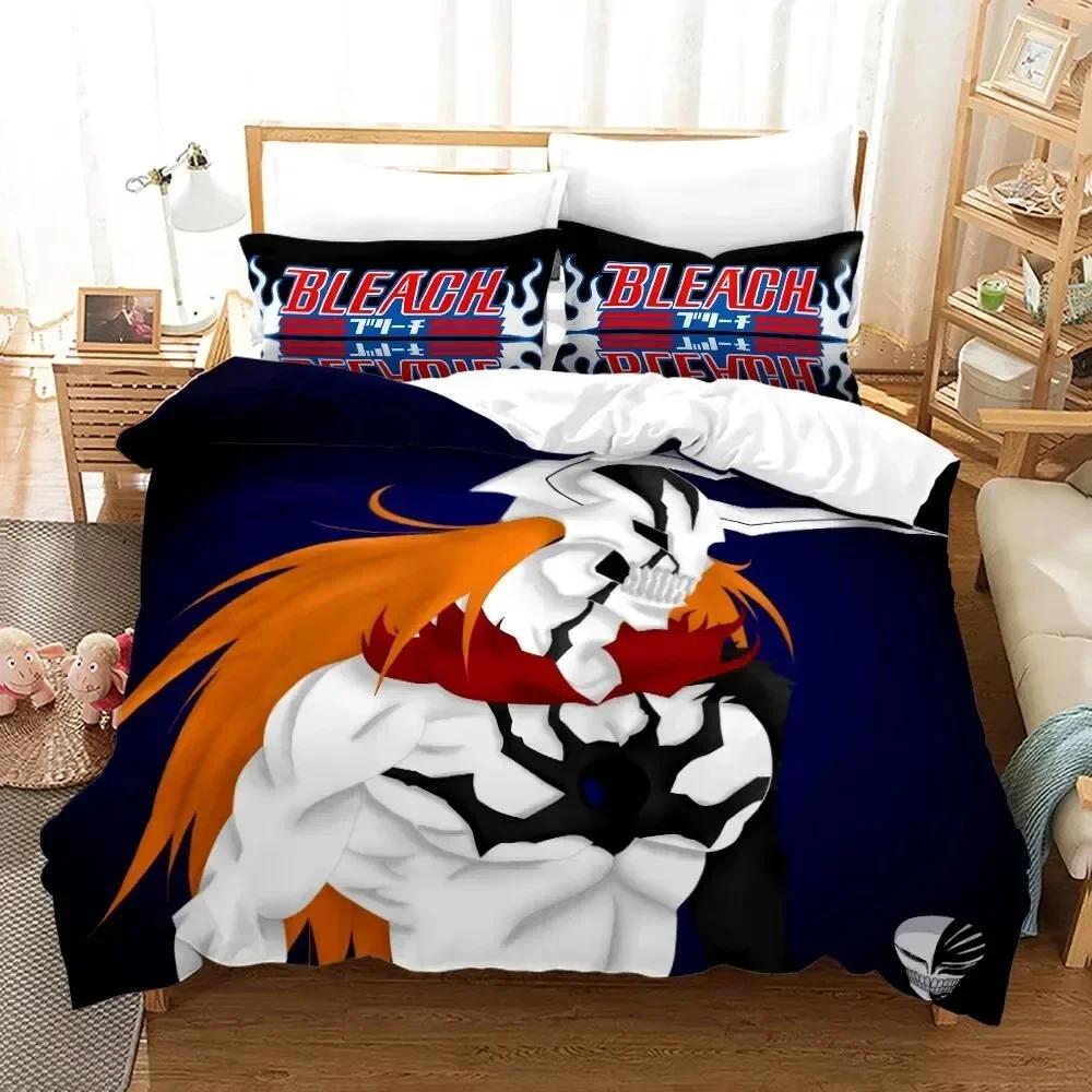Anime Bleach Kurosaki Ichigo Comfortable Duvet Quilt Cover Pillowcase Bedding Set Children Bedroom Decoration Home Textile