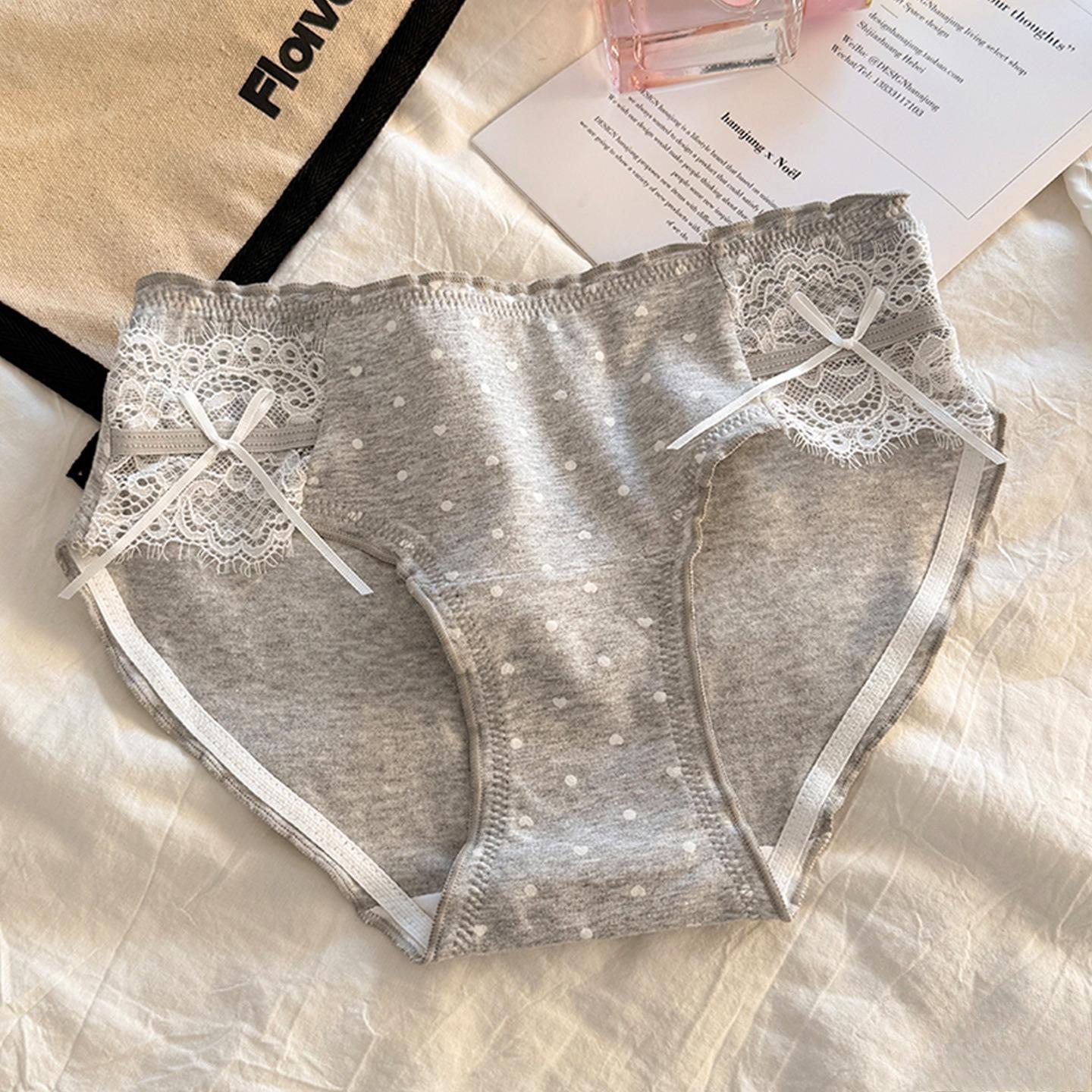 Women s Summer Sweet Floral 10A Antibacterial Cotton Crotch Waist Triangle Briefs M