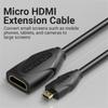 VENTION ABBBF 1m 1080P 60Hz Micro HDMI Male To HDMI Female Adapter Extension Cable