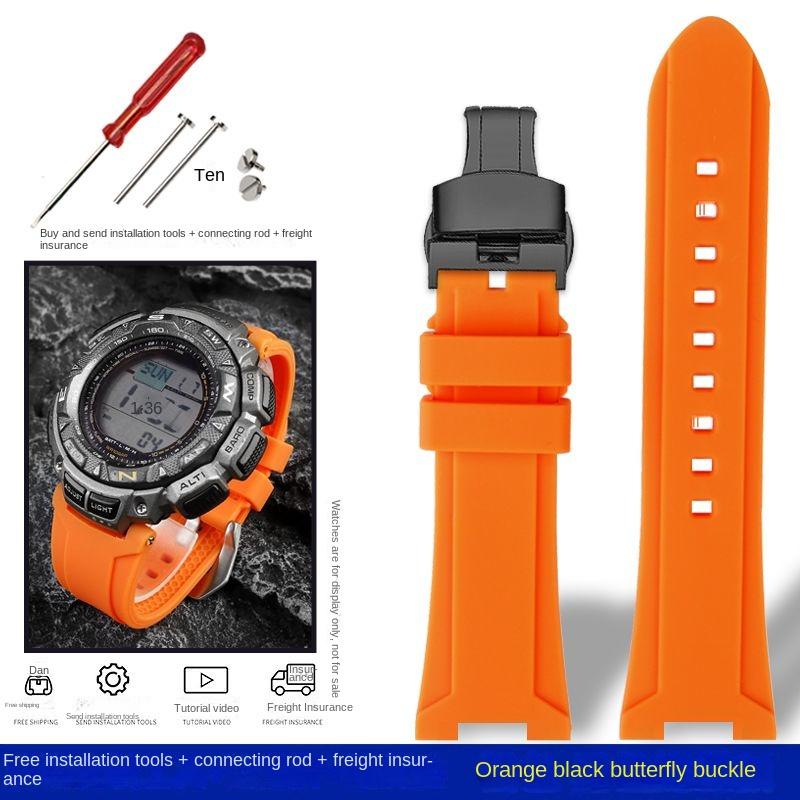 Pro Casio PRG-240 PRG-130Y/T PRW-1500 PRG-130 Pryskyřice Silikon Konkávní Gumový Řemínek na Hodinky s Nářadím Sportovní Řemínek Příslušenství