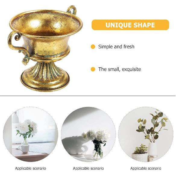 EXCEART Rustic Farmhouse Metal Flower Pot Antique Urn Planter Pedestal Vase Distressed Metal Vase Tall Trumpet Fancy Arrangement Pots for Centerpiece