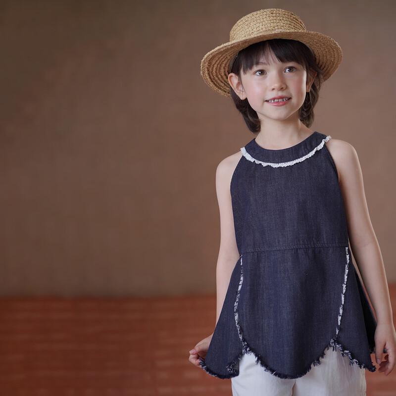 Hacikis Girls  Denim Halter Neck Sleeveless Top 150