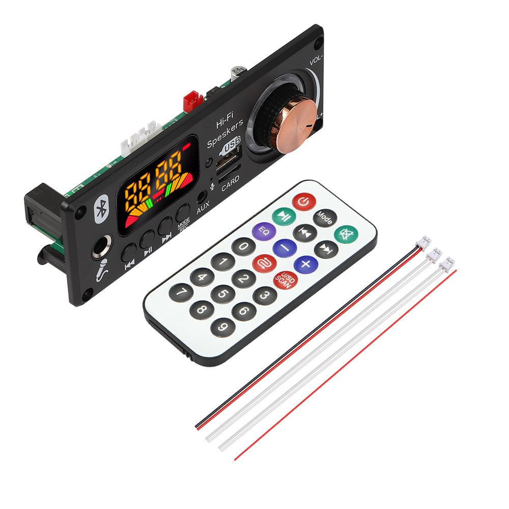 8V-24V Bluetooth V5.0 Mp3 Decoder Board TF FM Radio Module Wireless Audio Receiver with Microphone For Handsfree Call Recording