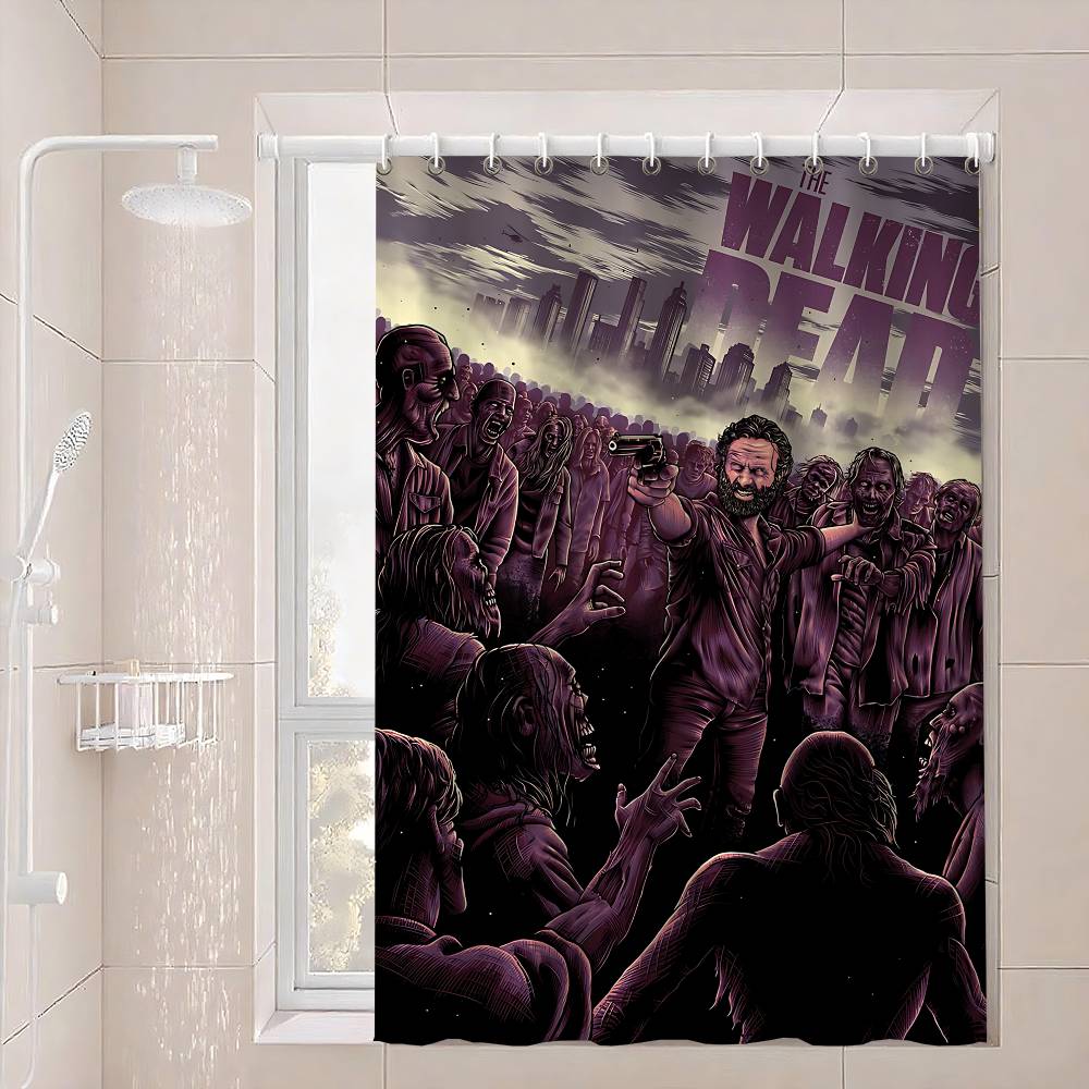 The W-Walking D-Dead Shower Curtain - Water-Repellent And Leak-Resistant, Mold And Mildew Resistant For