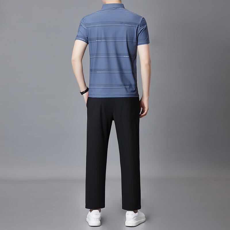 Firstview Men s Summer T-Shirt & Casual Pants Set 4XL