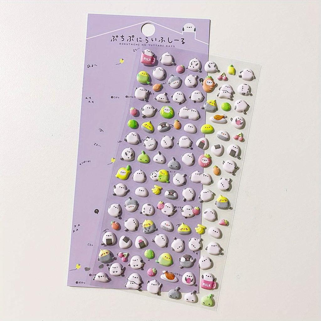 Cute Kawaii Animals 3D Bubble Stickers Durable Adhesive Funny, Aesthetic Art Stationery for DIY Journal, Laptop, Water Bottle Decoration Stickers