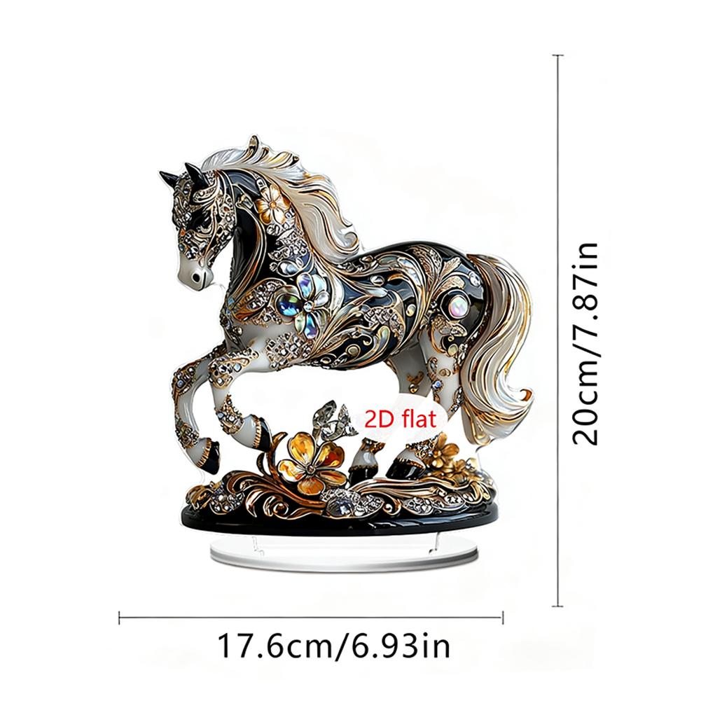 2026 Year Of The Horse 2D Acrylic Laser Relief Home Desktop Ornament, Living Room, Bedroom, Festival Symbolism Decoration Props