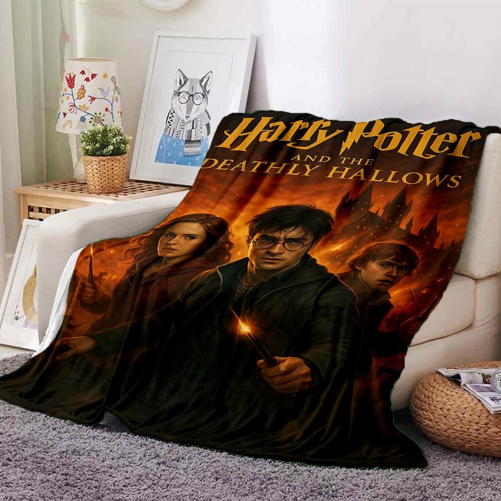 

1pc Harry Potter and the Deathly Hallows Flannel Blanket Soft Warm Throw for Home, Office, Travel, All-Season Cozy Bedding GiftL1077 80cmx120cm(31inx47in)