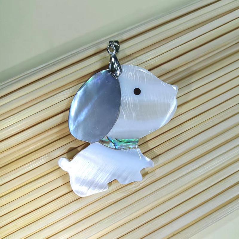 Vintage Animal Zodiac Shell Pendant Necklace With Handcrafted Colorful Beads For Art Jewelry