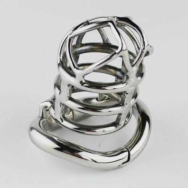 Male Stainless Steel Chastity Cage with Arc-Shaped Rings
