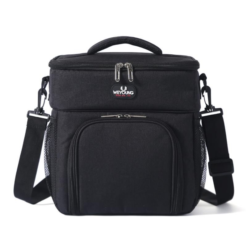 Insulated Bag Double-layer Large Capacity Picnic Bag Outdoor Portable Crossbody Fresh Cooler Lunch Bag