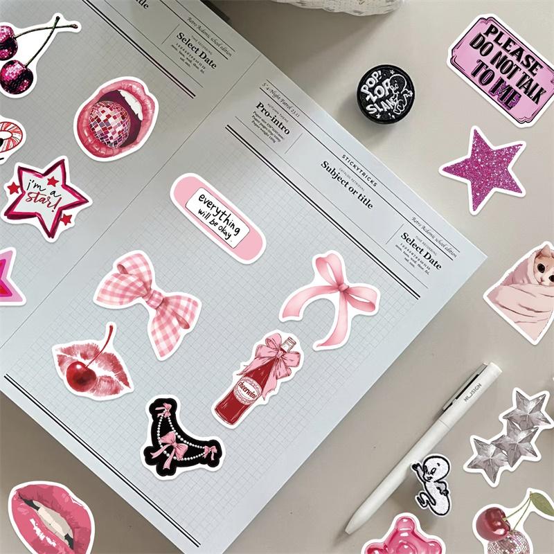 10/30/50PCS Rose Down Town Girl Autocollant PVC Adhésif Esthétique Décoration DIY Scrapbooking Fournitures pour Carnet de Comptes