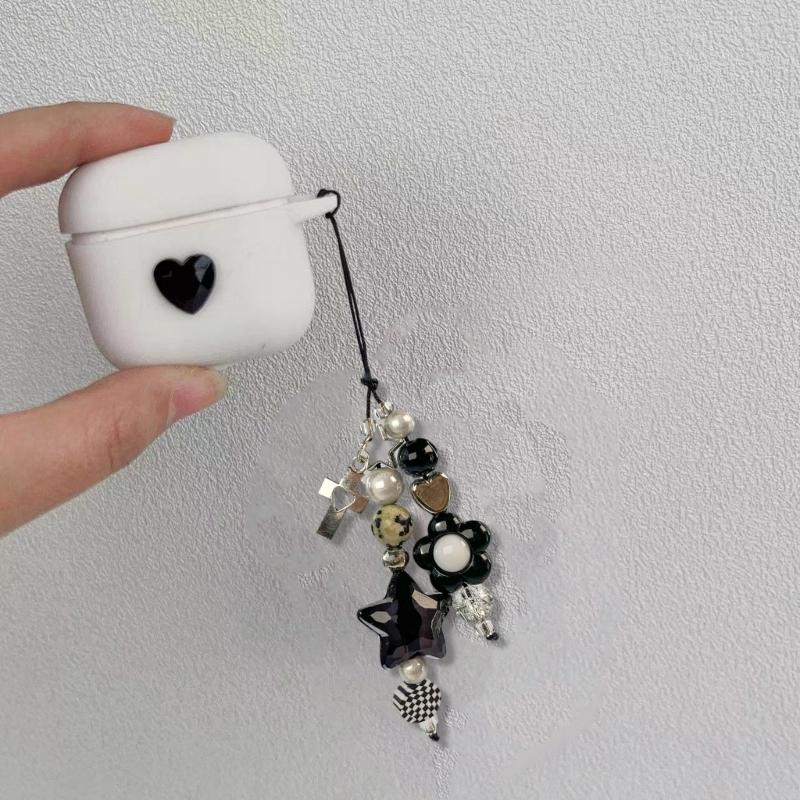 Goth Y2K Phone Charm Pendant Keychain Sweet Star Flower Cellphone Chain Strap Lanyard for Women Bag Camera Accessories