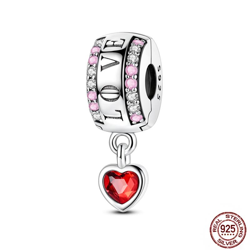 Copper Loveheart Charms Beads Cute Cat Panda Poker Phone Charm Pendant Fit Original Bracelet Diy Jewelry Women Gift