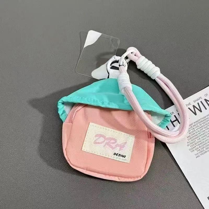 Trendy Colorful Soft Small Backpack with Coin Purse, Hand Strap & Contrasting Color Lanyard Pendant