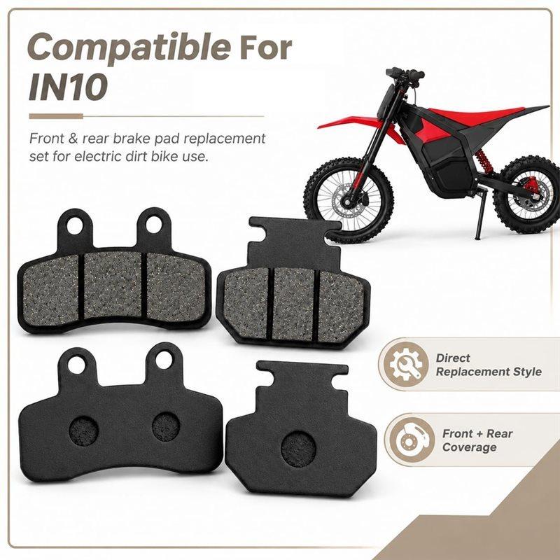 For Yozma IN10 Electric Dirt Bike Replacement Parts- Front& Rear Brake Pads Set