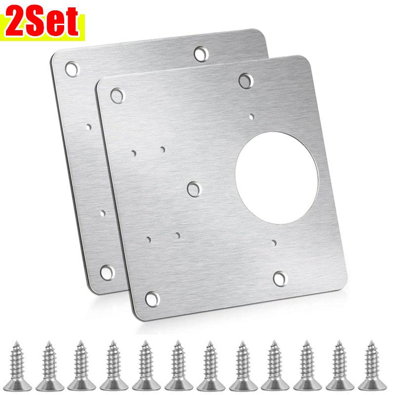 

Cabinet Hinge Repair Plates Kit Stainless Steel Kitchen Cupboard Door Hinge Mounting Fixing Plate with Hole Hardware Accessories