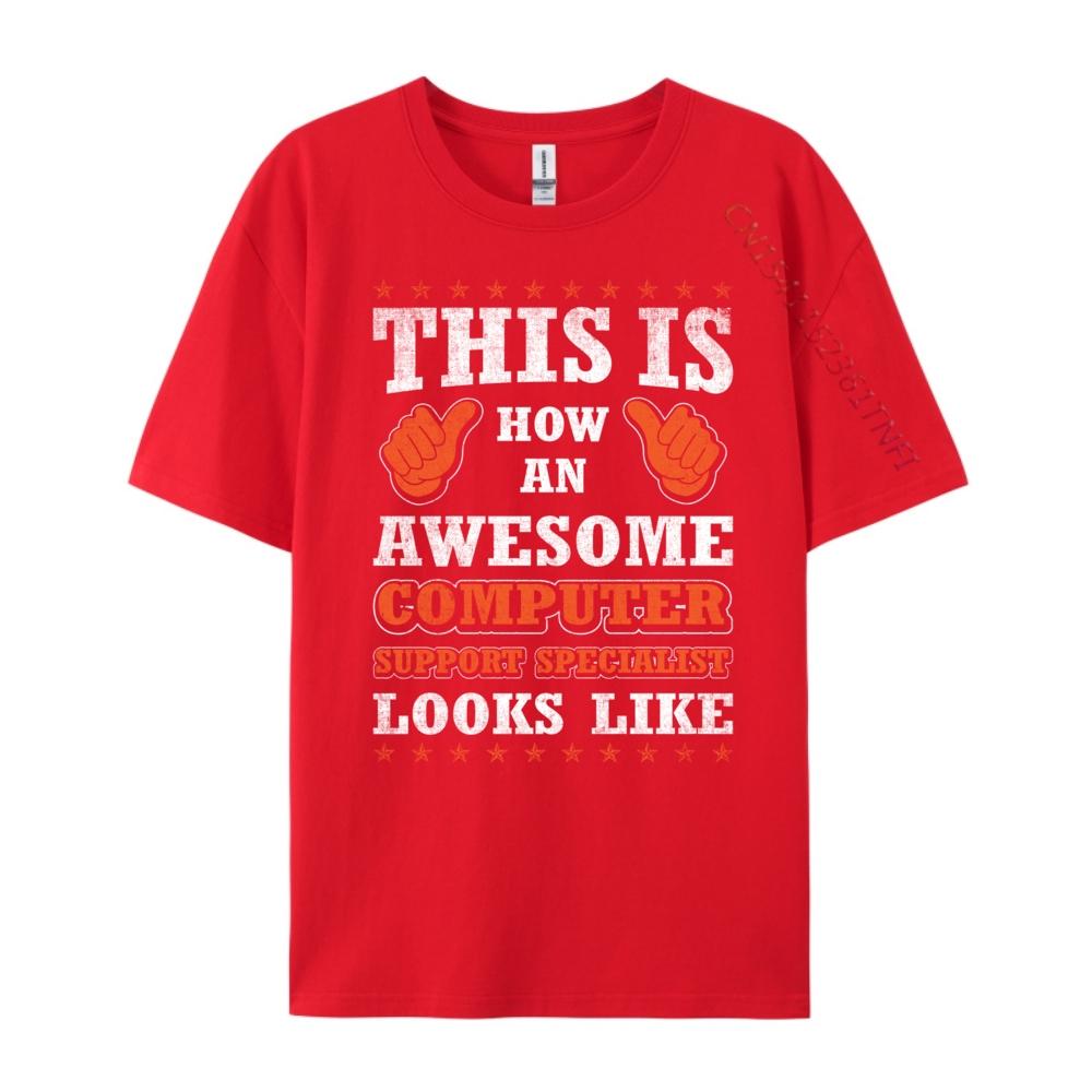 Смешная цитата о профессии Потрясающий специалист компьютерной поддержки Графические футболки Студент Мужская дизайнерская одежда S