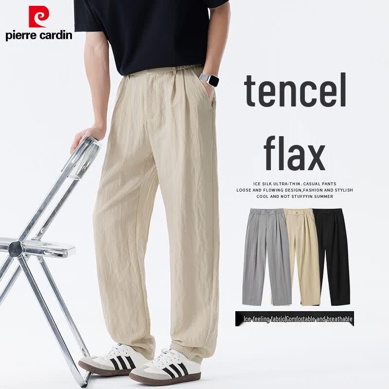 Pierre Cardin Men s Tencel Lyocell Linen Blend Straight Leg Casual Pants M