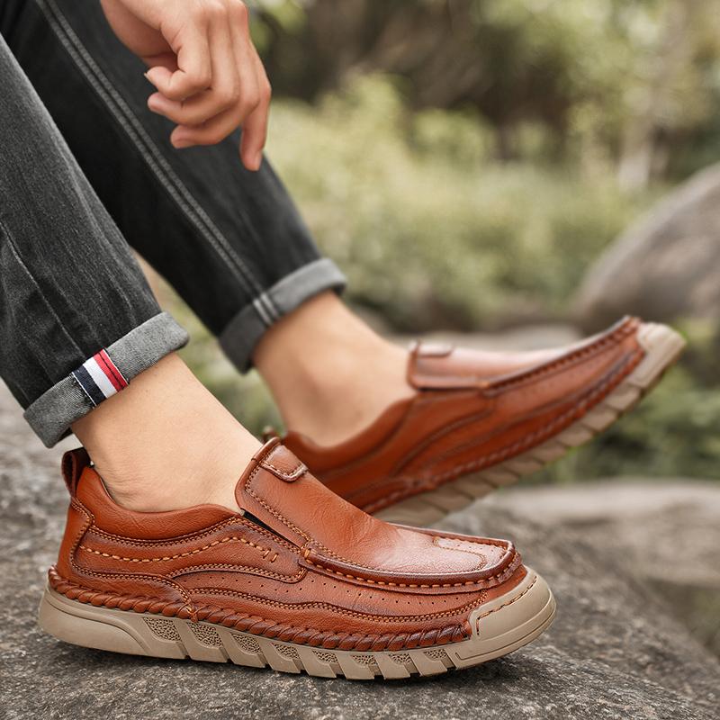Χειροποίητο Δερμάτινο Ανδρικό Παπούτσι Μοκασίνι Casual Άνετο Ανδρικό Λόφερ Slip On Δερμάτινο Παπούτσι Ανδρικά Φλατ Καυτή Πώληση Παπούτσια Περιπάτου