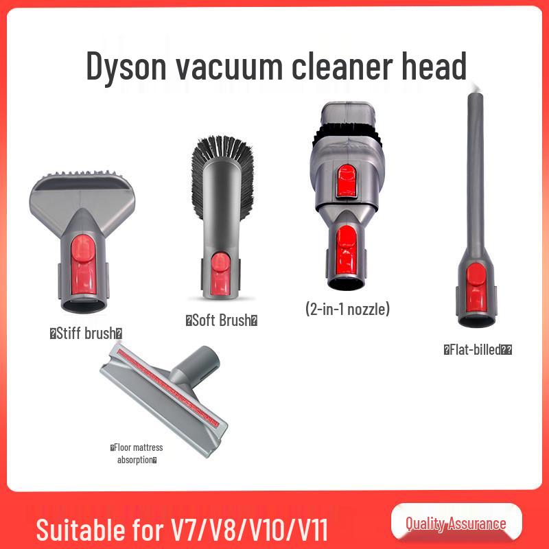 Kompatibles Dyson-Staubsauger-Zubehör: Weiche Bürste, Flachdüse, Schlauch, Matratzen-Saugkopf für die Modelle V7, V8, V10, V11.