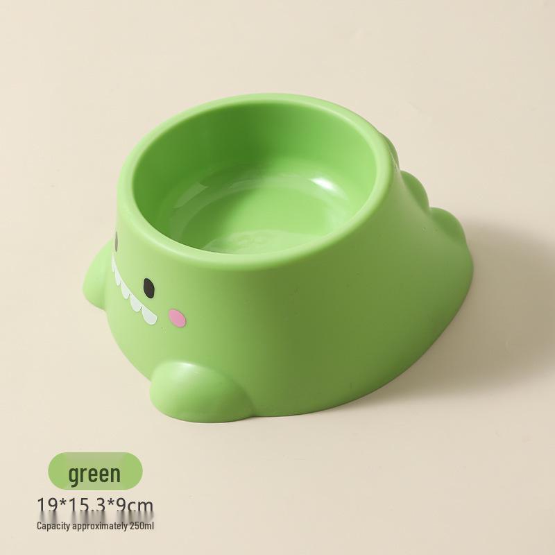Cute Dinosaur Stainless Steel Pet Bowl for Cats & Dogs