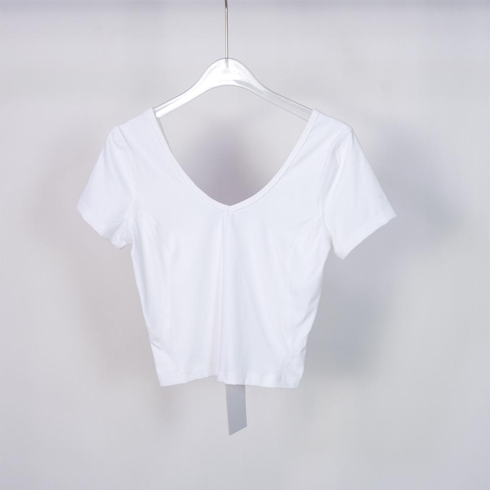 Sommer Leichtes Yoga-Top: Hüfttiefes Kurzarm-T-Shirt für Freizeit-Sport und Fitness