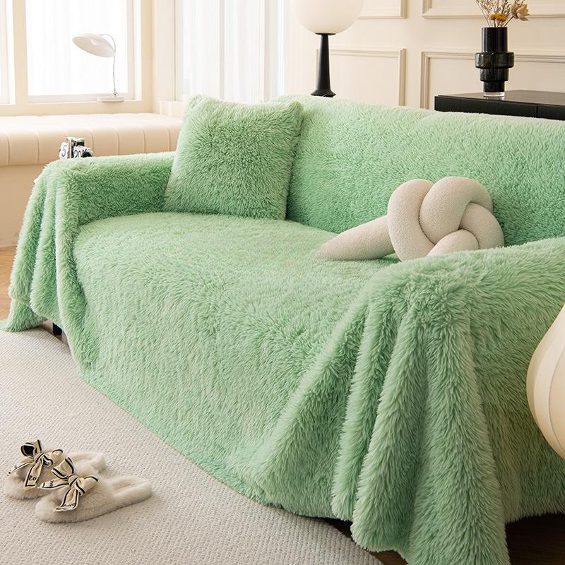 Plush Sofa Towel Full Cover Cloth Cream Wind Anti-Cat Claw White Sofa Blanket High-Grade Thickened Non-Slip Sofa Cover Towel