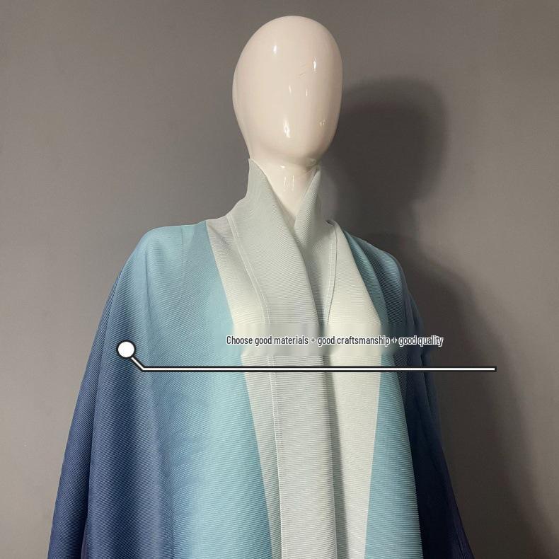 Plus Size African Pleated Long Dress Set - Miyake Style