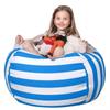 Round Plush Toy Organizer Stripe Toys Storage Bean Bag Multi-purpose   Animal Toys
