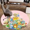 1pc Pokemon Go Pikachu Charmander Eevee Umbreon Espeon Jolteon Flareon Round Carpet Office Chair Mat Non-Slip Rug