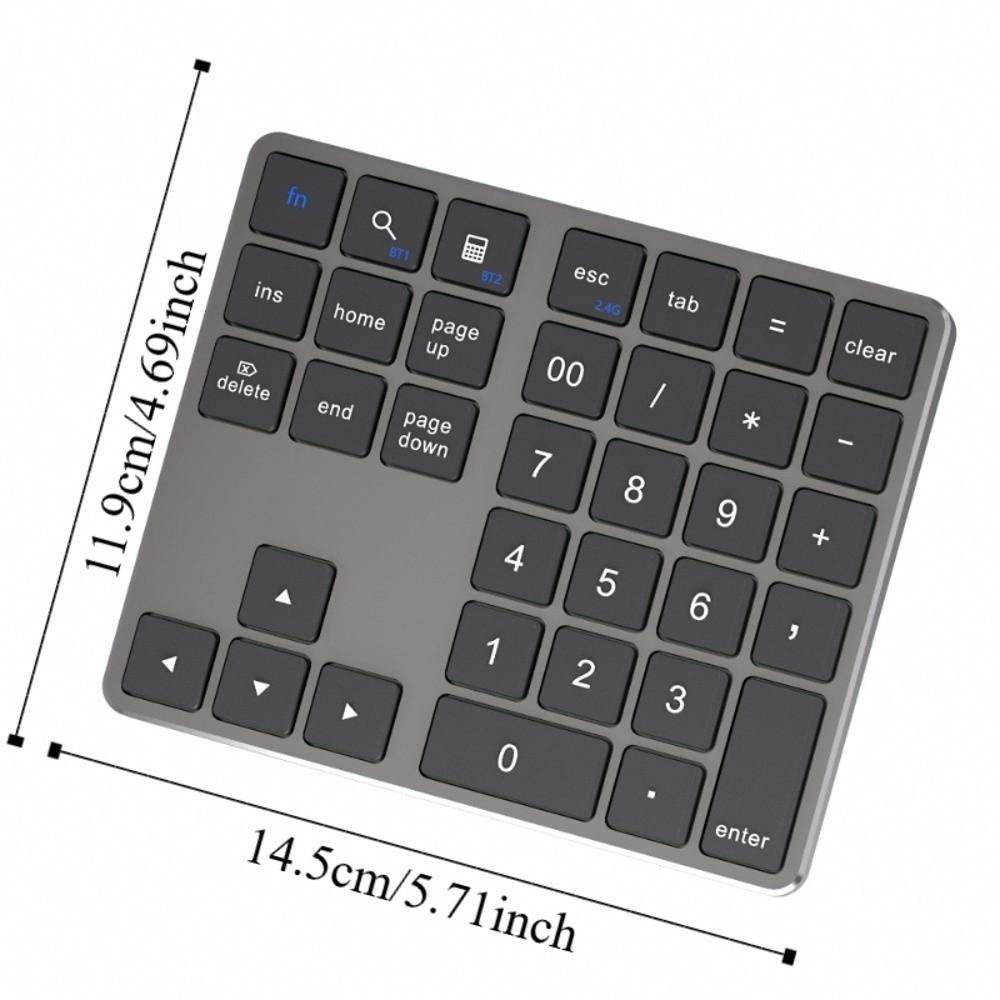Rechargeable Wireless Keyboard 35 Keys Wireless Numeric Keypad Mini Digital Keypad  Laptop Notebook