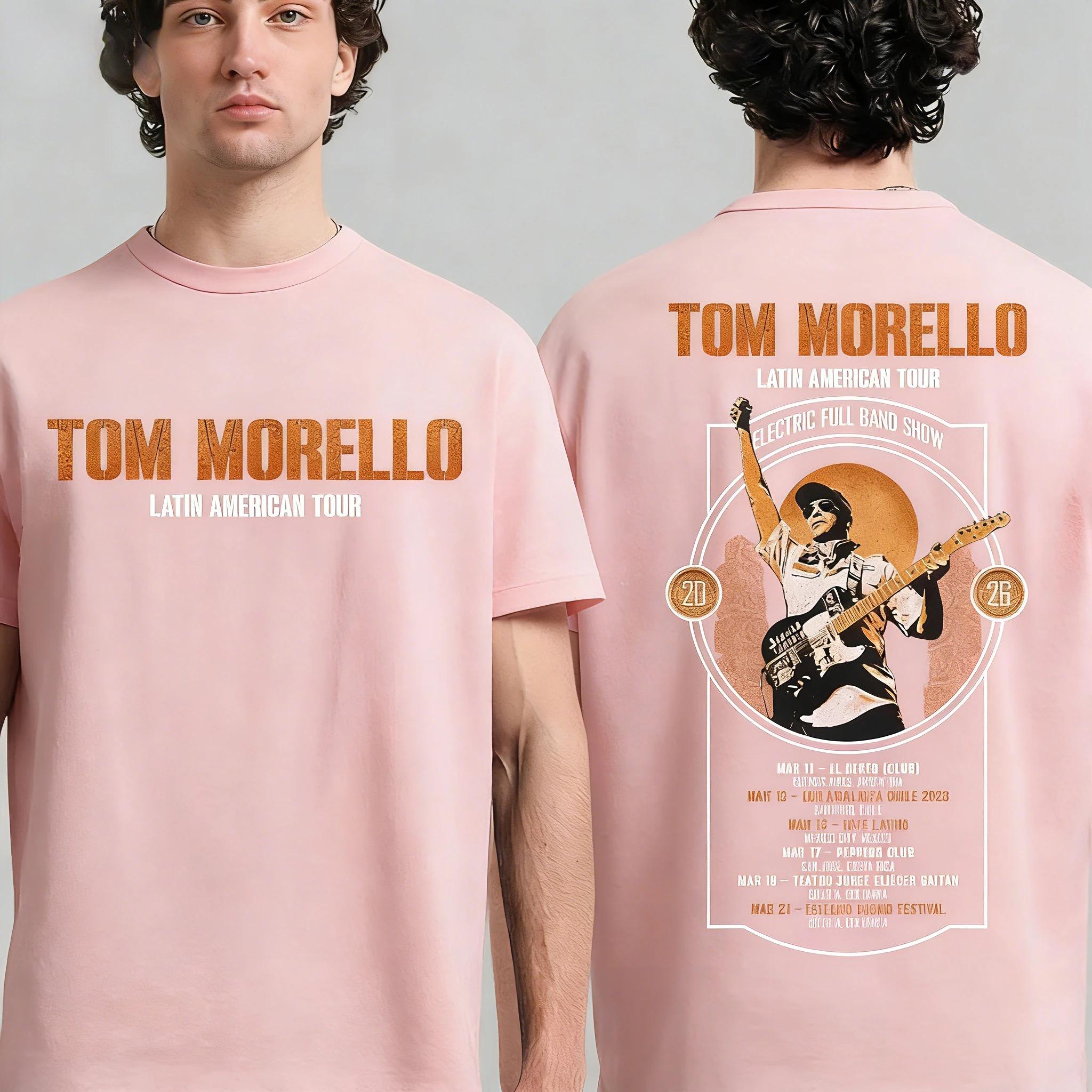

Tom Morello Latin American Tour 2026 Tshirt Concert Band Merch Comfortable Retro Fashionable Breathable T-Shirt XXXL