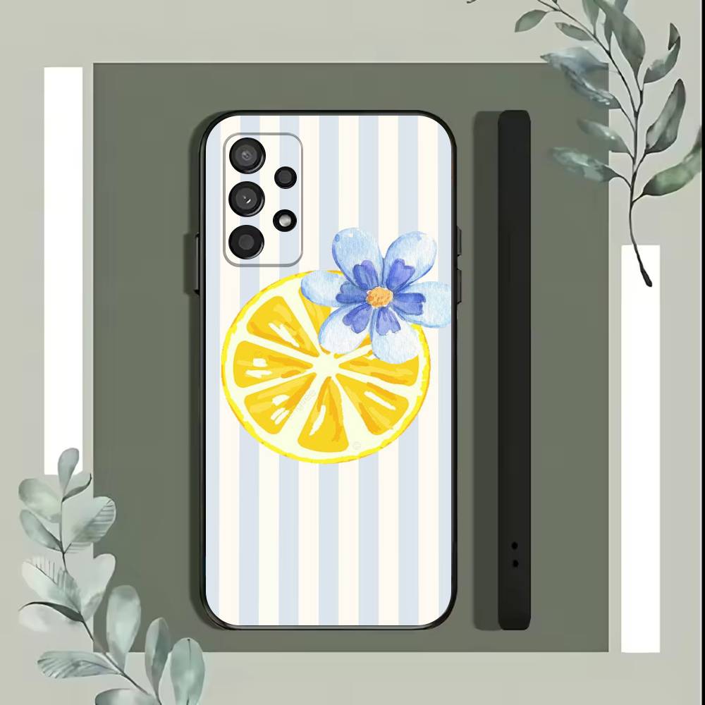 Style Lemon Phone Case For Samsung S25,S24,S21,S22,S23,S30,Ultra,S20,Plus,Fe,Lite,5G Black Cover