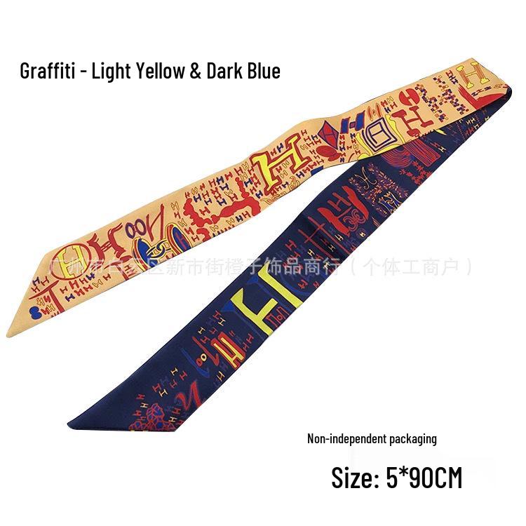 Silk Scarf Accessory: Long Ribbon for Bag, Headband, or Hair Tie