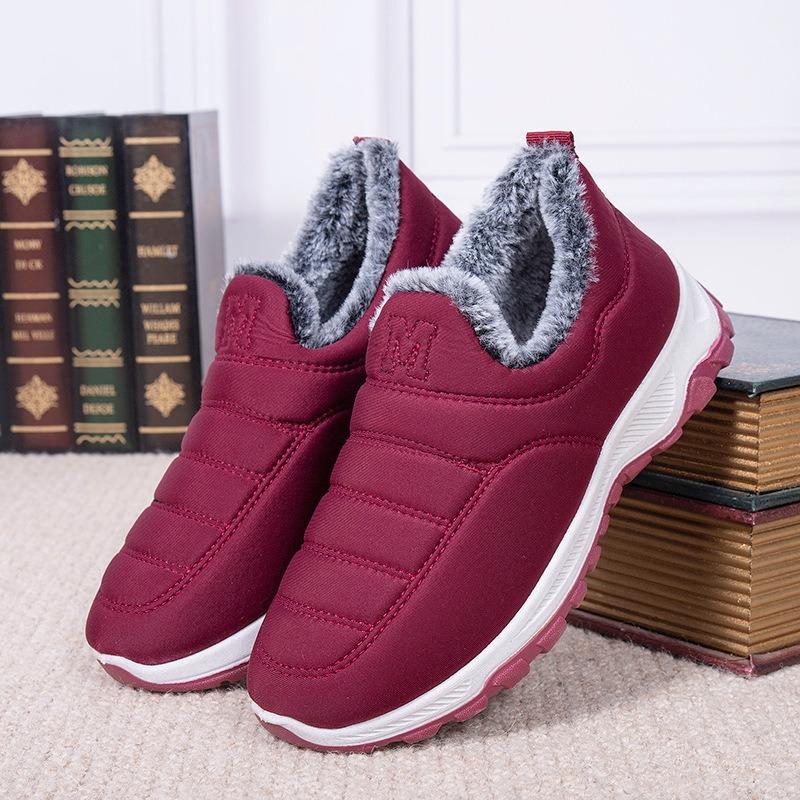 Winter cloth shoes women's velvet thickened medium health shoes warm and non-slip women's cotton boots mother cotton shoes