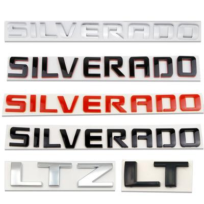 ABS 3D (Plastique) Style de voiture Garde-boue latéral de voiture Autocollant Badge de coffre arrière Pour SILVERADO LTZ LT Lettres Logo Autocollant