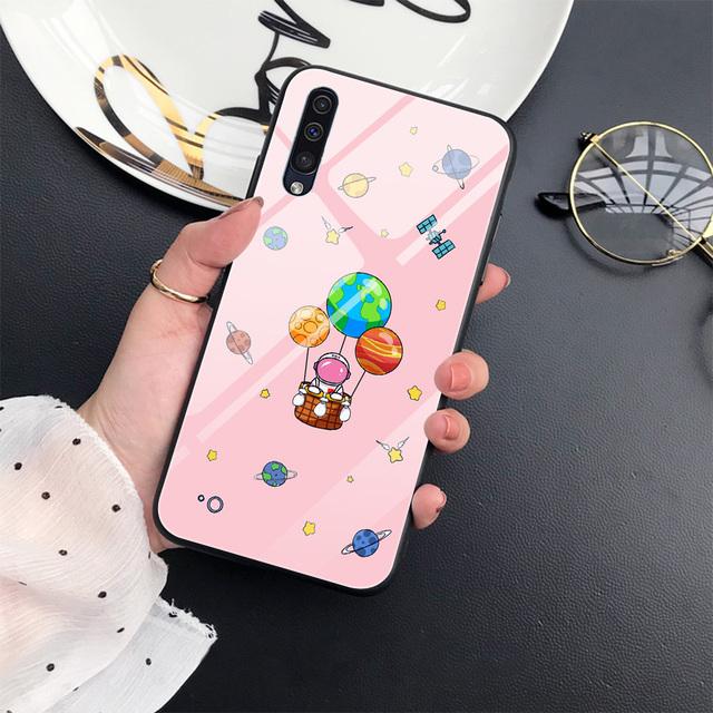 Moon Astronaut Case For Samsung Galaxy A52 A71 A72 A73 A53 Tempered Glass Cover For Samsung A13 5g A03 A22 A21s A03 Core A42 A70