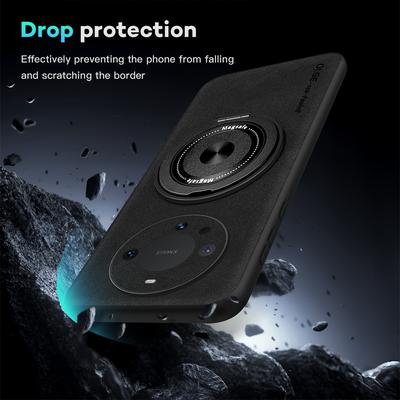 Für Huawei Mate 60 60 Pro 60 ProPlus Feines Loch Schafsleder Schwenkhalterung Magnetische Weiche Kante Anti-Sturz Anti-Fingerabdruck Handyhülle