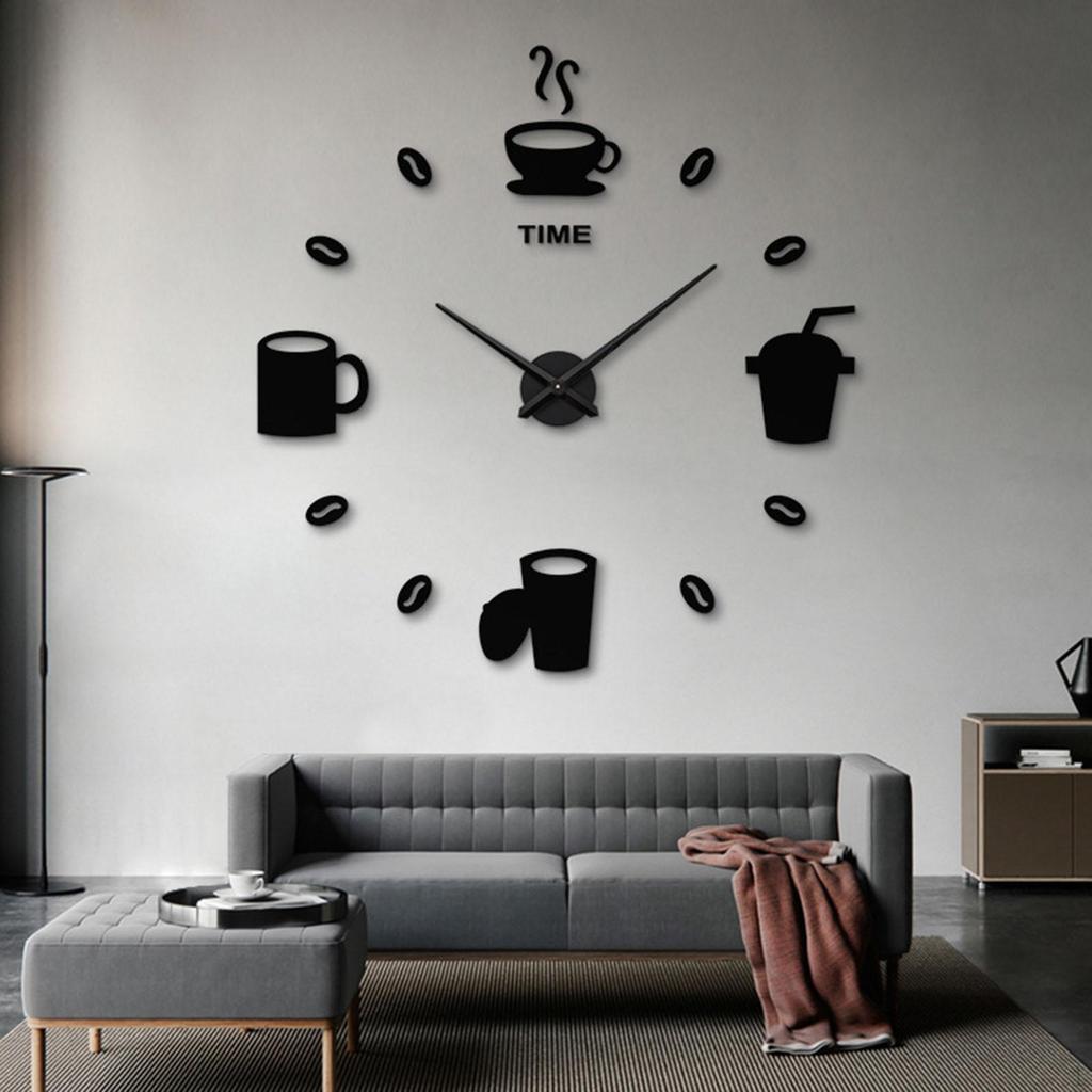 47 Inch DIY Wall Clock Sticker Acrylic Modern Decorative Round Large Dining Room