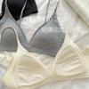 Thin shoulder strap French underwear women's small chest deep V-neck triangular cup thin style without steel ring comfortable bra summer