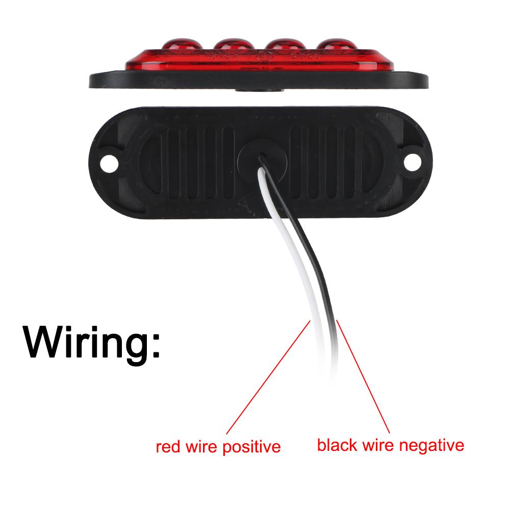 4LED Marker Light Universal Warning Light LED Side Light Waterproof Car Truck Trailer Beacon Lamp