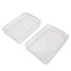 2PCS File Storage Box with Lid Clear PET Stackable   for   Paper Photos Documents Scrapbook Crafts and School Supplies