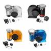 Motorcycle 12V 139DB Waterproof Loud Electronic Snail Ultra Compact Dual Air Horn Fit for Car Vehicle Yacht Boat SUV Bike Buses