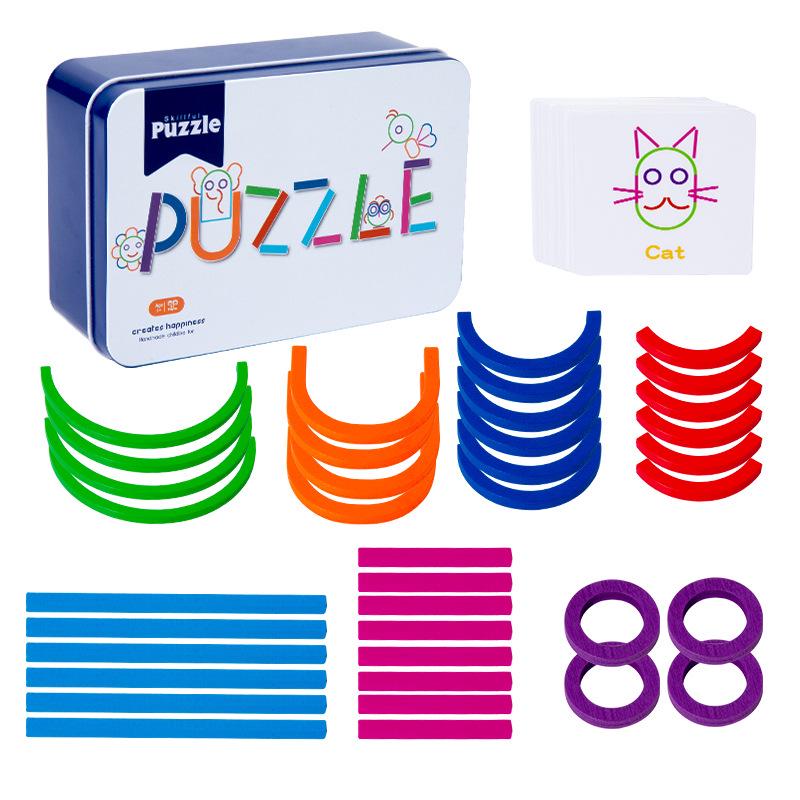 Kids' Creative Puzzle Sticks: 2-in-1 Word Match & Cognitive Learning Game