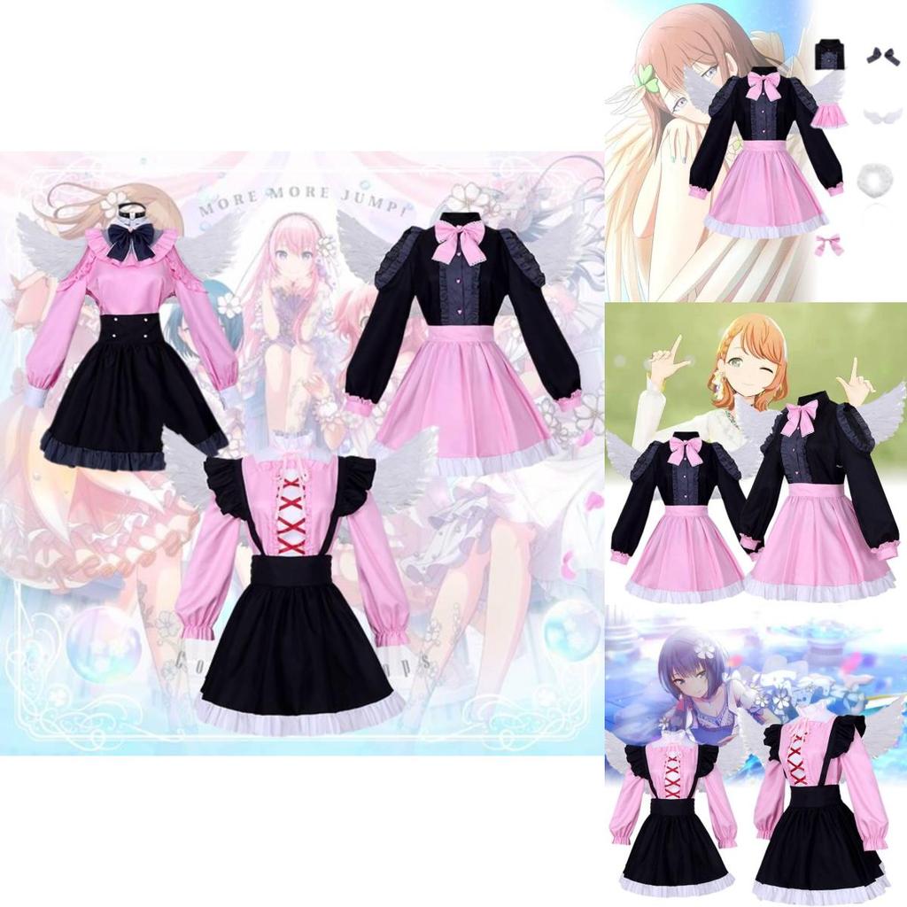 Adorable 2023 Spring Anime Costume Set Featuring Hatsune Miku Hanari Saki And Kirigaya Haruka With White Wings