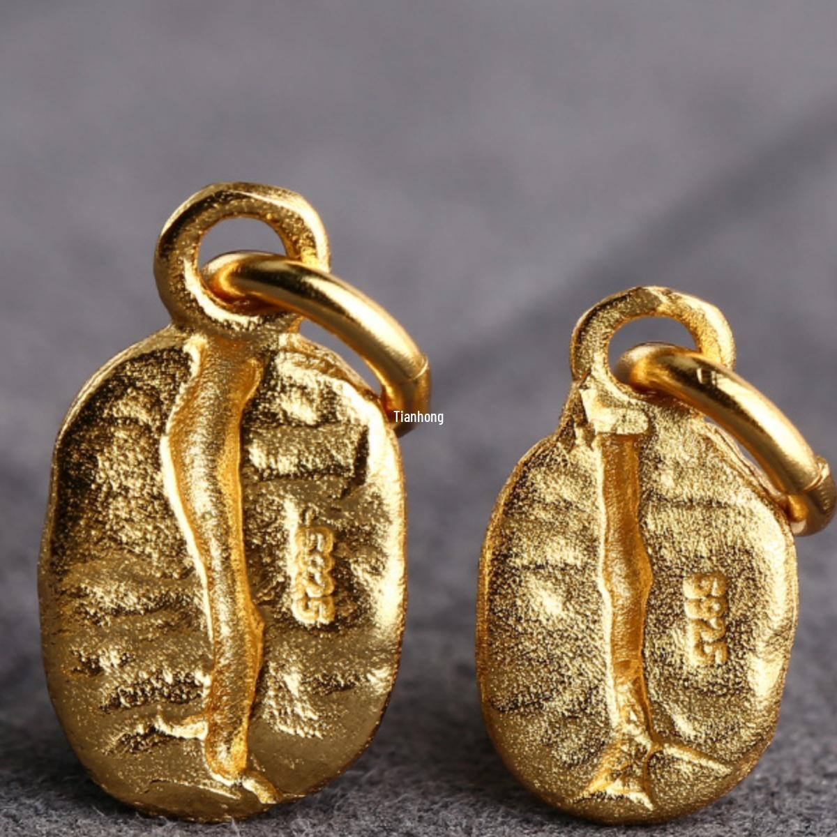 

Подвеска-шарм в виде кофейного зерна из серебра 925 пробы с золотым покрытием Large Size