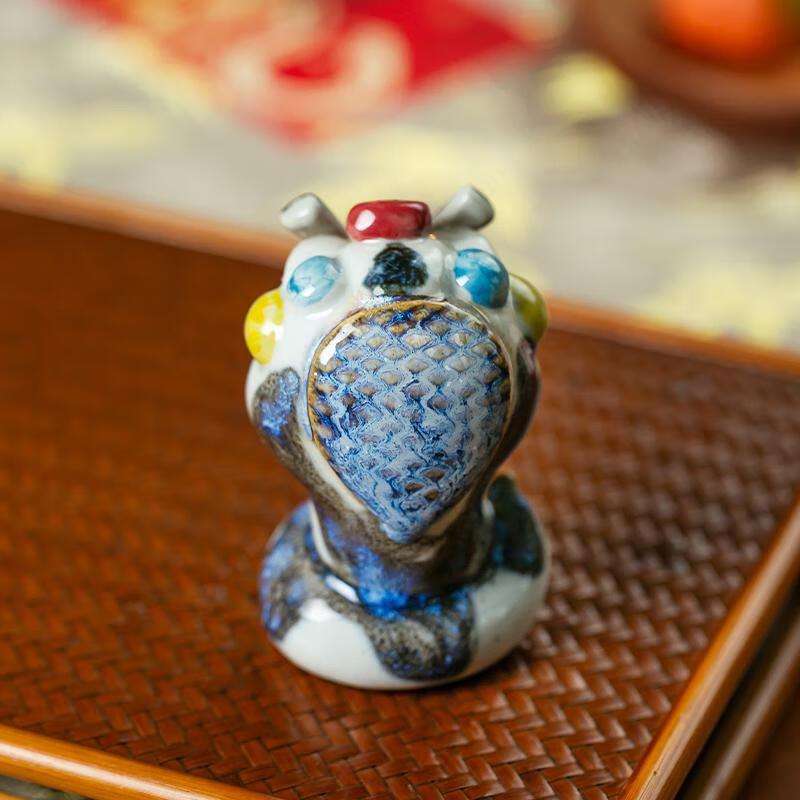 Jingxi Zao Ceramic Snake Fortune Ornament