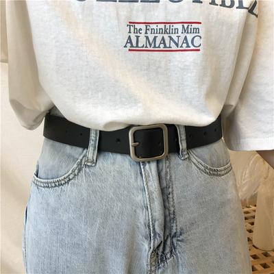 Kunstleder Gürtel für Damen Quadratische Schnalle Dornschließe Jeansgürtel Damen Vintage Riemen Damen Taillenband