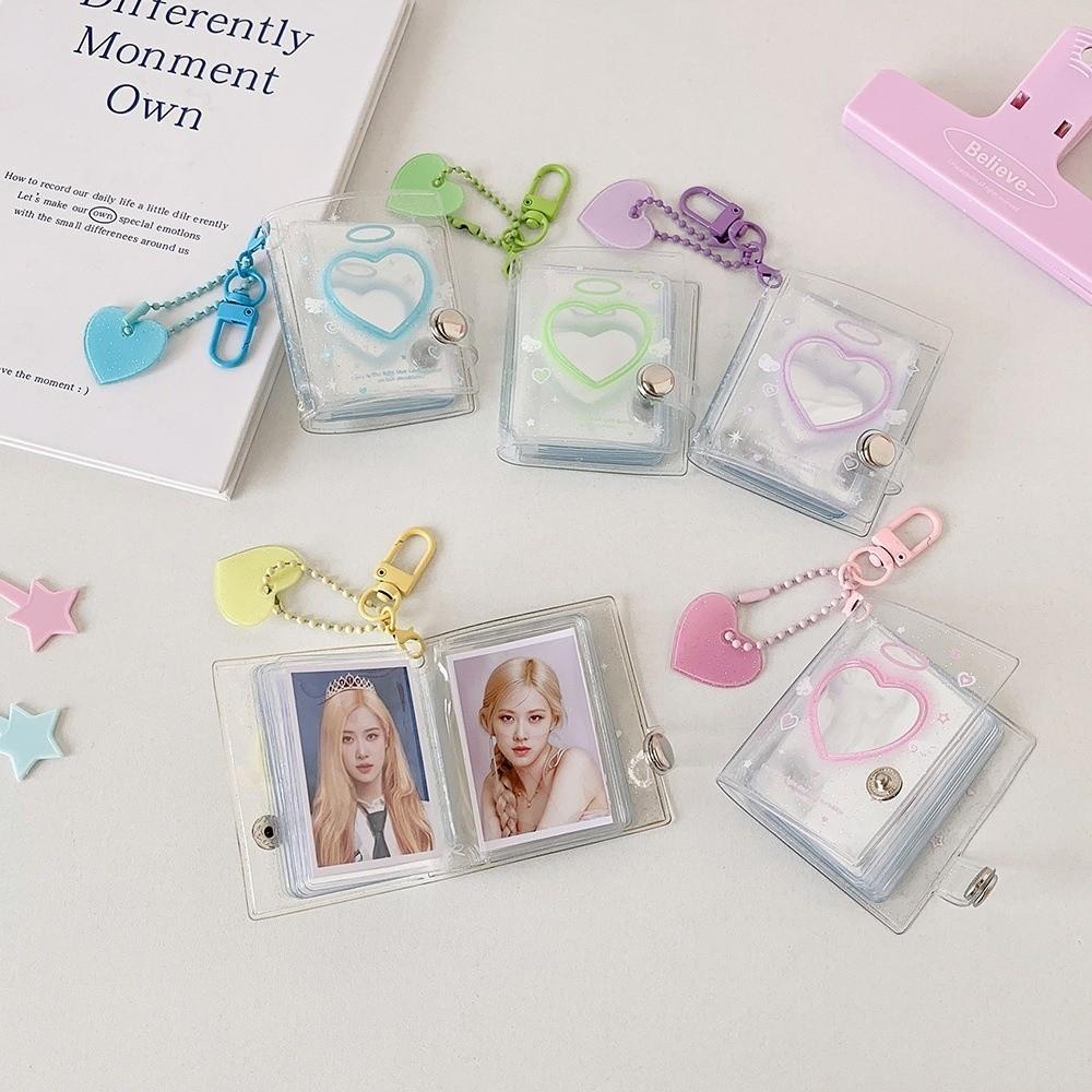 Kawaii 32 Pockets Photo Album 2 Inch Love Heart Hollow Picture Storage Case Hanging Ornament Students